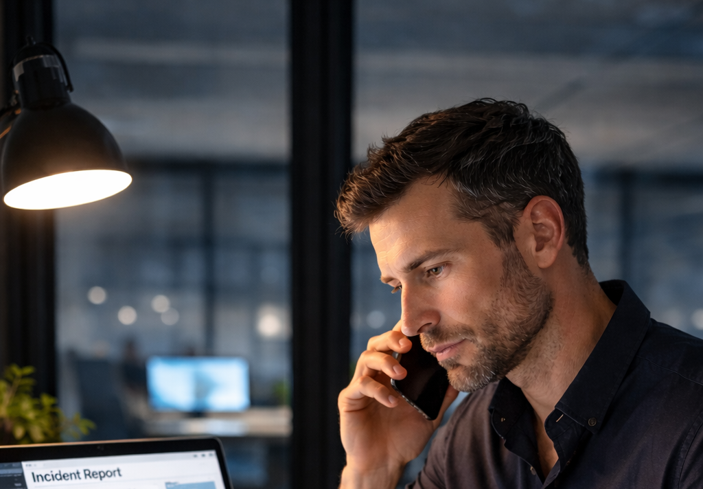 IT professional demonstrating operational discipline in a modern tech environment focused on reliable systems and production stability