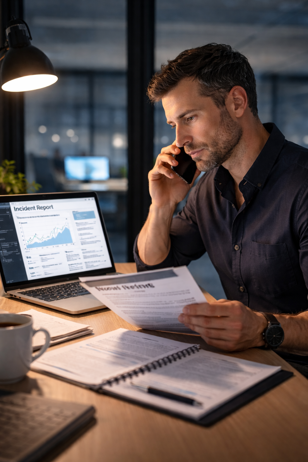 IT professional demonstrating operational discipline in a modern tech environment focused on reliable systems and production stability